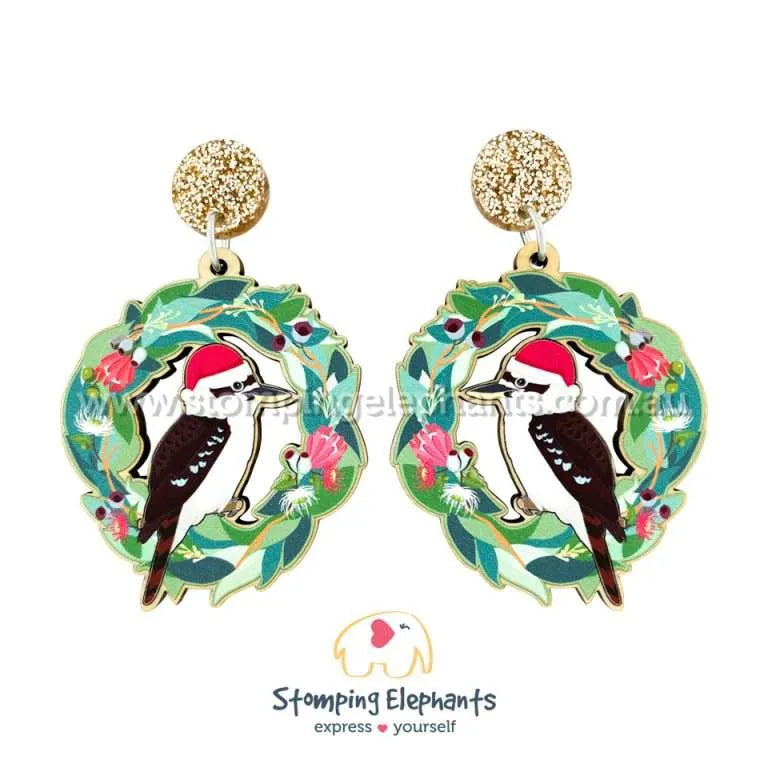Aussie Christmas Dangle Earrings