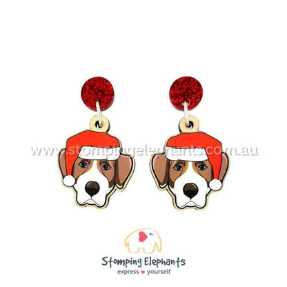 Christmas Dog Breed Dangle Earrings A-C