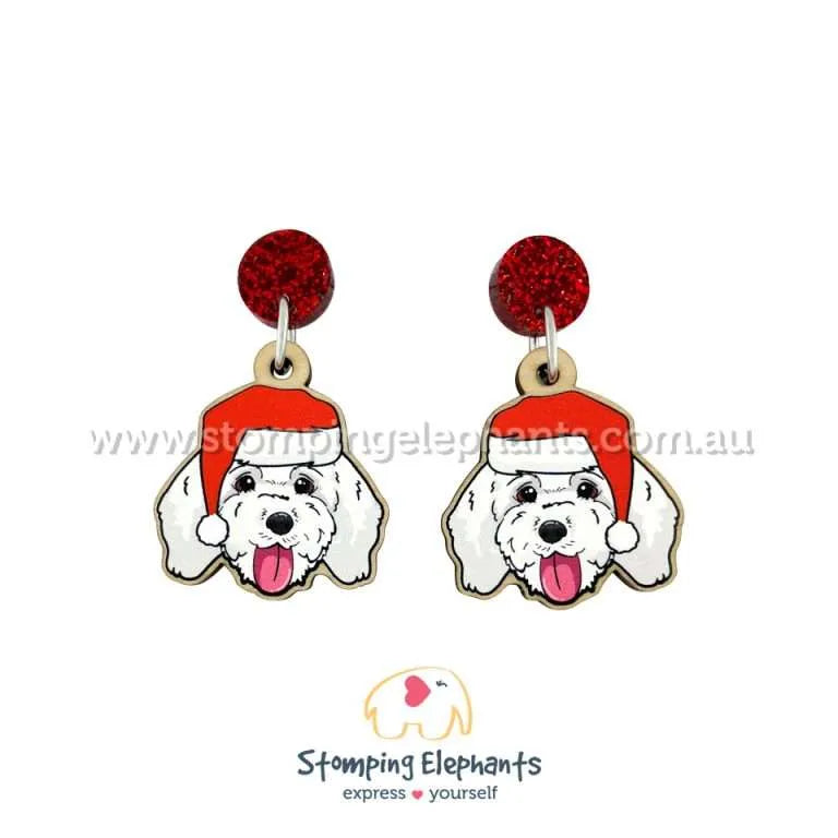 Christmas Dog Breed Dangle Earrings A-C