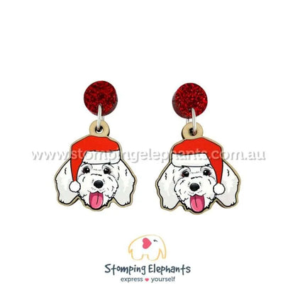 Christmas Dog Breed Dangle Earrings A-C