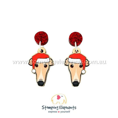 Christmas Dog Breed Dangle Earrings D-G