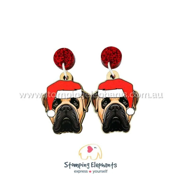 Christmas Dog Breed Dangle Earrings A-C
