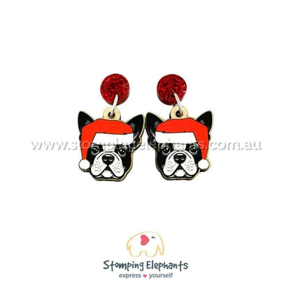 Christmas Dog Breed Dangle Earrings A-C