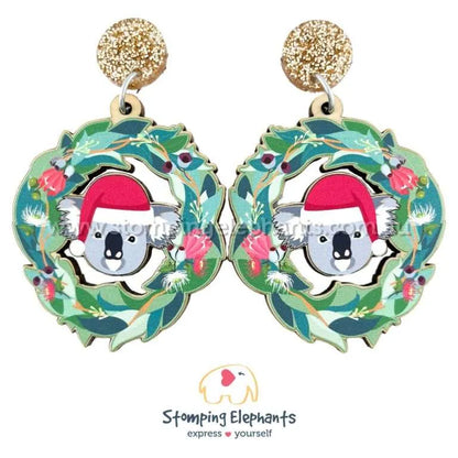 Aussie Christmas Dangle Earrings