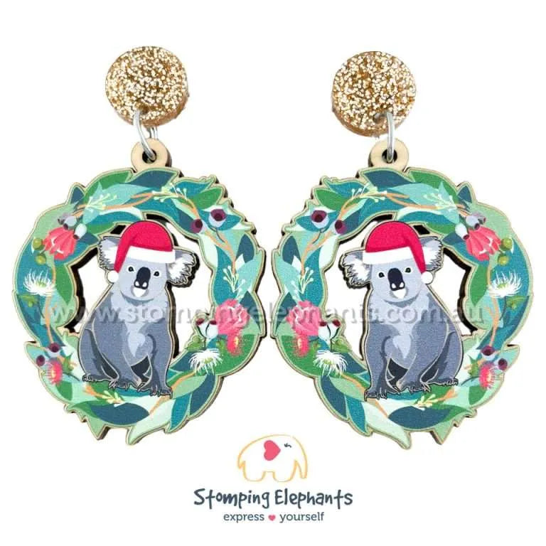 Aussie Christmas Dangle Earrings