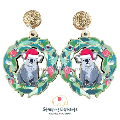 Aussie Christmas Dangle Earrings