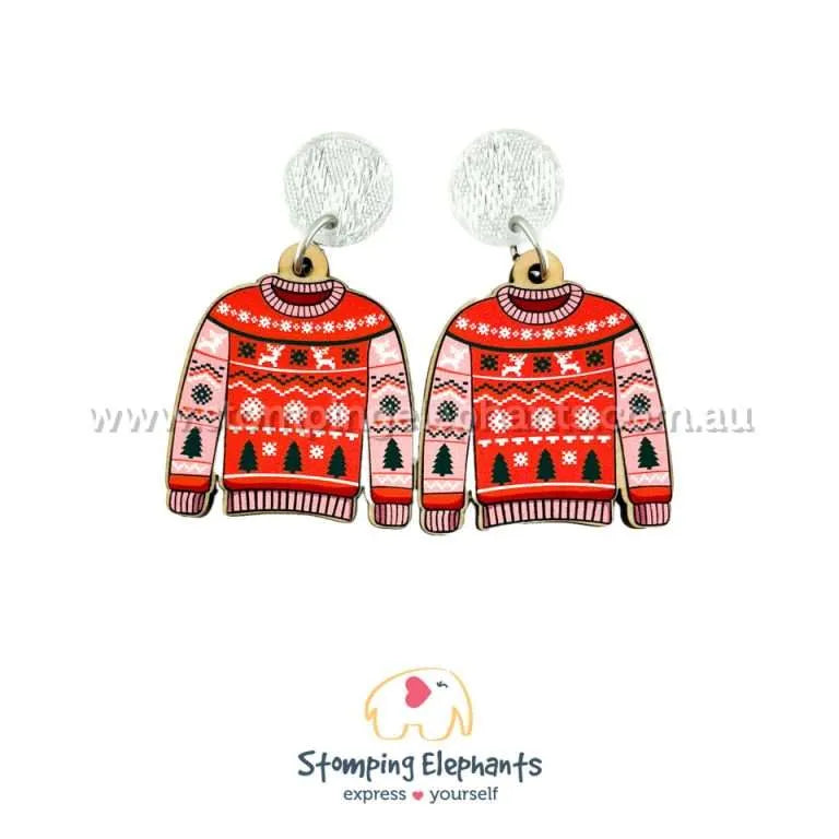 Traditional Christmas Dangle Earrings