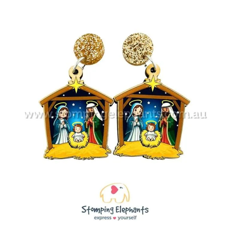 Traditional Christmas Dangle Earrings