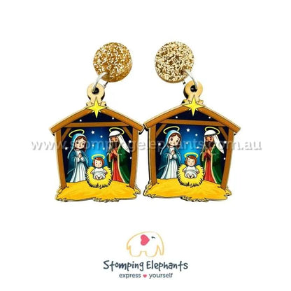 Traditional Christmas Dangle Earrings