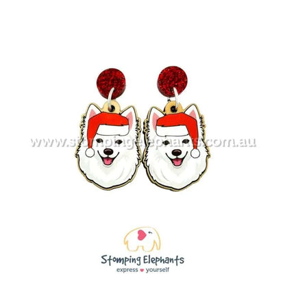 Christmas Dog Breed Dangle Earrings H-L
