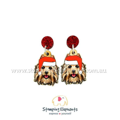 Christmas Dog Breed Dangle Earrings A-C