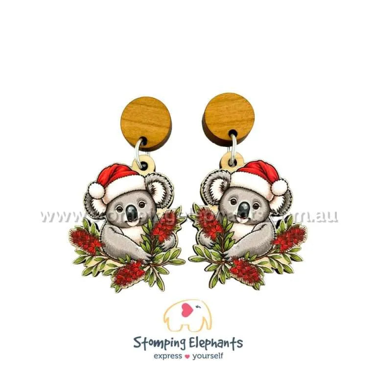 Aussie Christmas Dangle Earrings