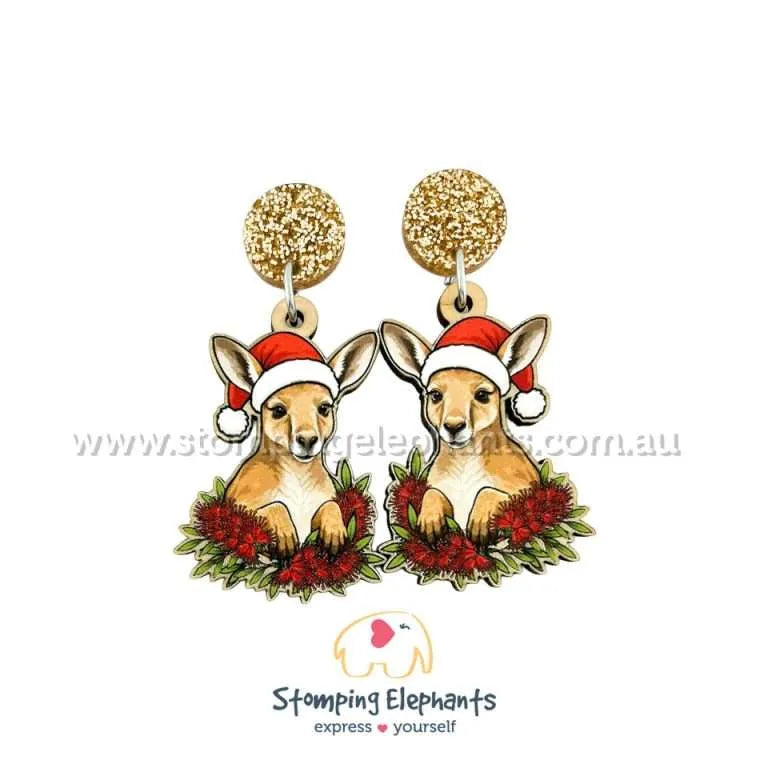 Aussie Christmas Dangle Earrings
