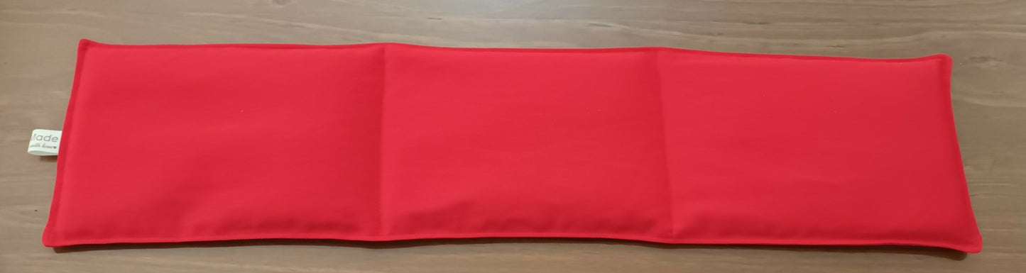 Red cotton drill neckpack by Phoenix Sewing.