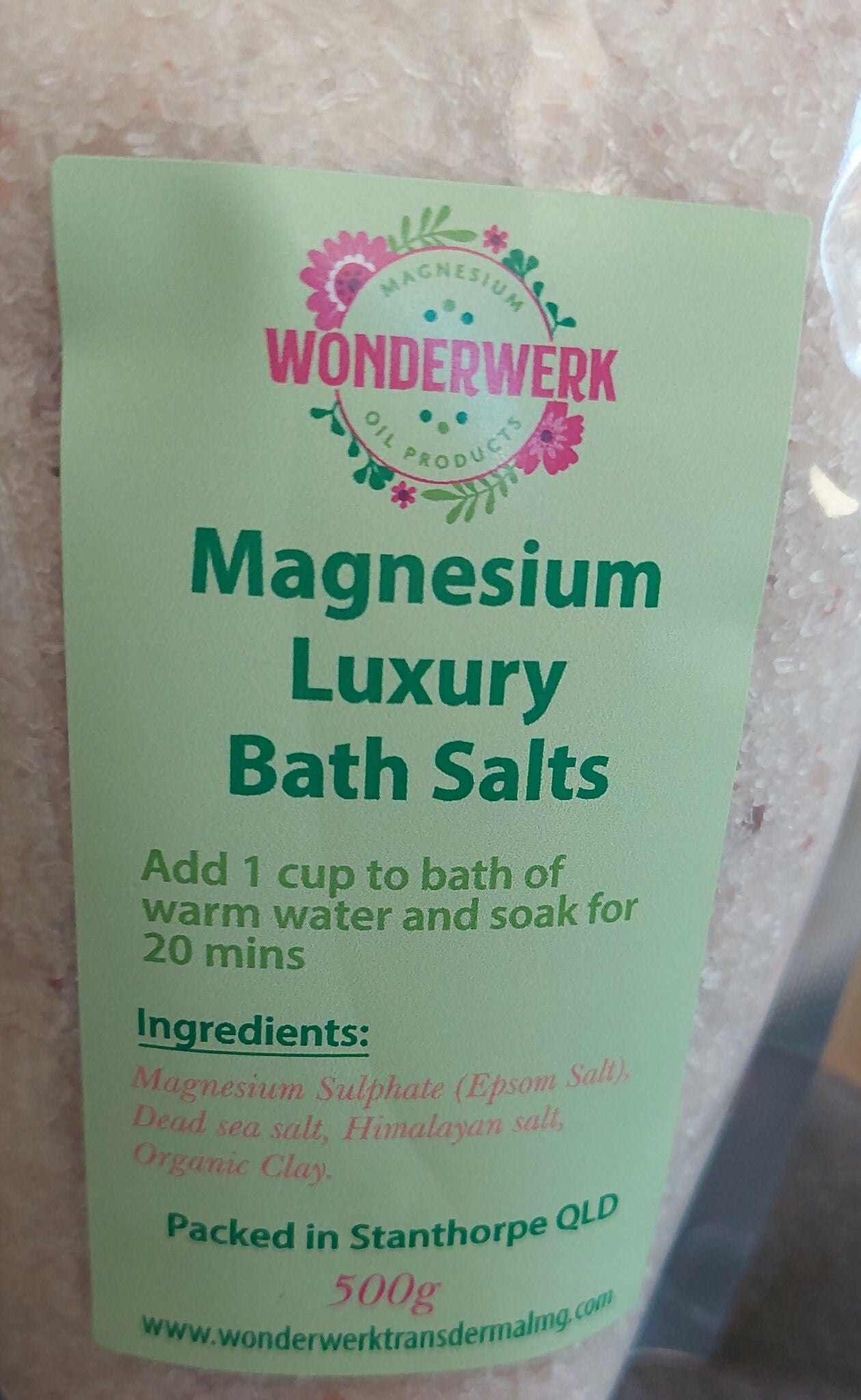 Wonderwerk Luxury Magnesium Bath Salts 500g pouch