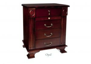 Traditional dark timber bedside table with curved front by Flamingo Furniture