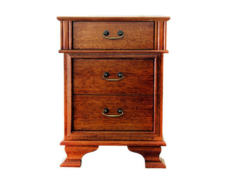 Emerson Collection timber three drawer bedside table by Flamingo Furniture