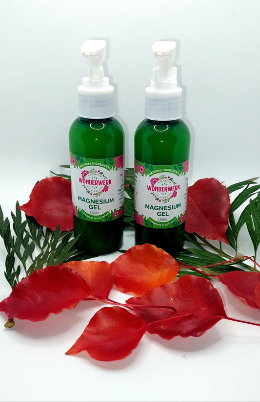 Wonderwerk Magnesium Gel 125ml Twin Pack with rose display