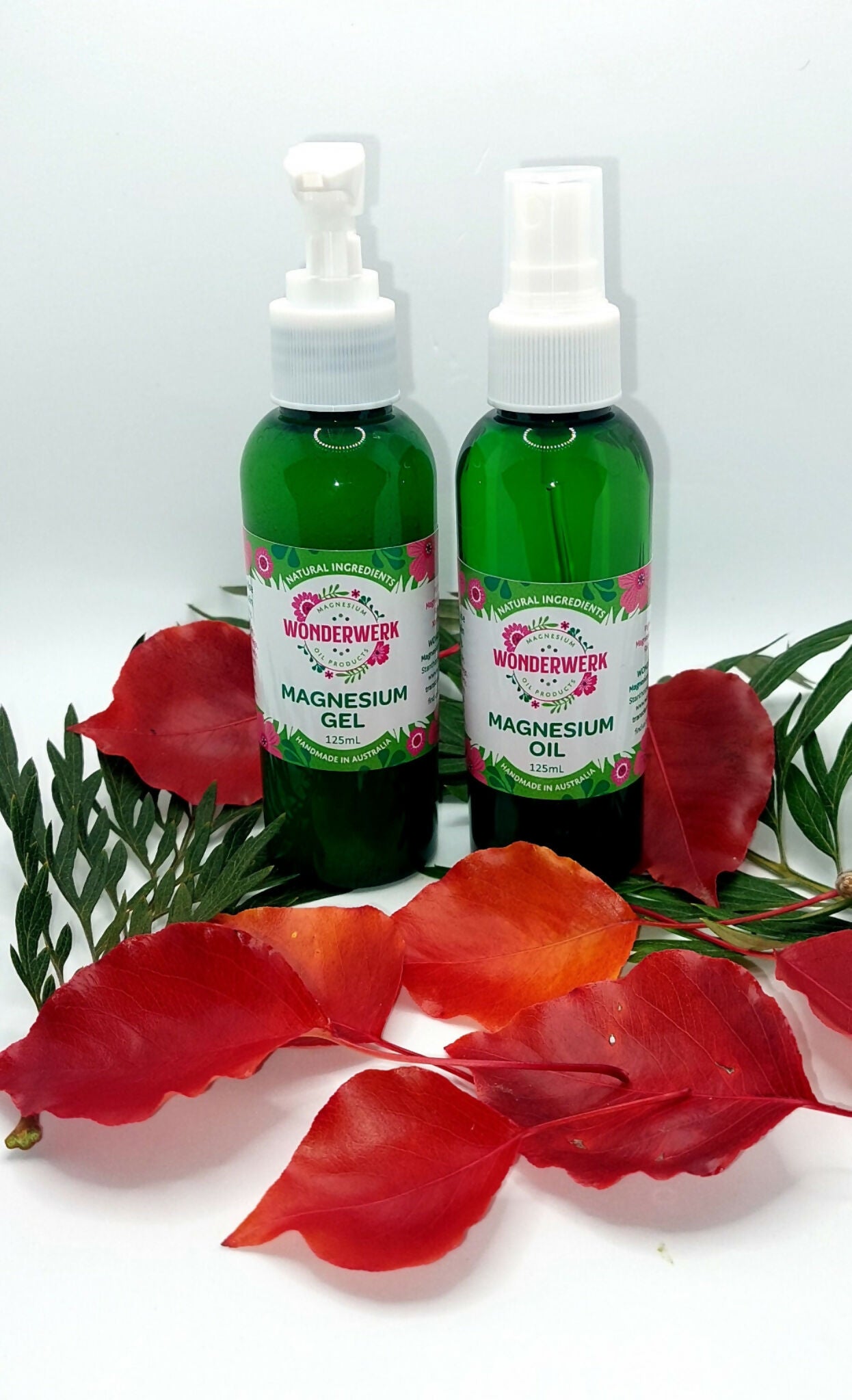 Wonderwerk Magnesium oil spray and gel pump bundle