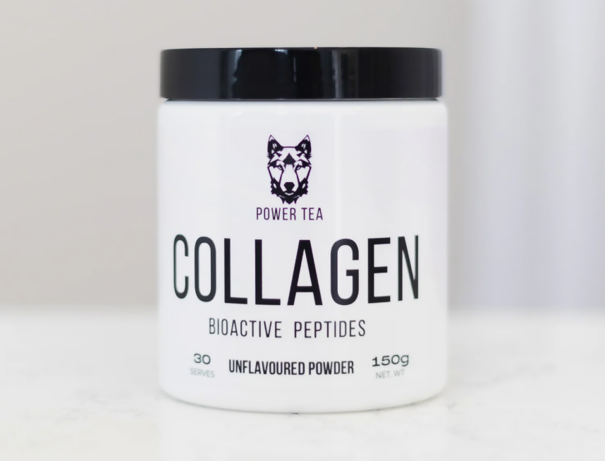 Power Tea Australia unflavoured collagen tea booster with collagen peptides for wellness and beauty support