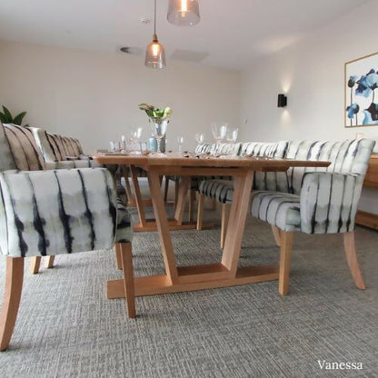 Australian made timber dining table with chairs by Flamingo Furniture