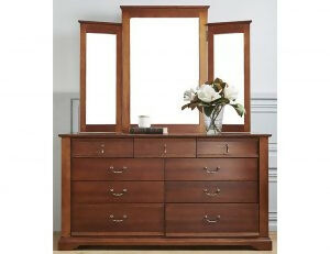 Empire Collection timber dresser with mirror by Flamingo Furniture