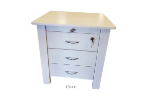 Contemporary painted timber bedside table by Flamingo Furniture