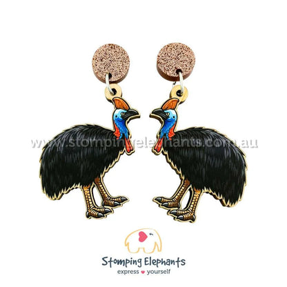 Native Australian Bird Dangle Earrings