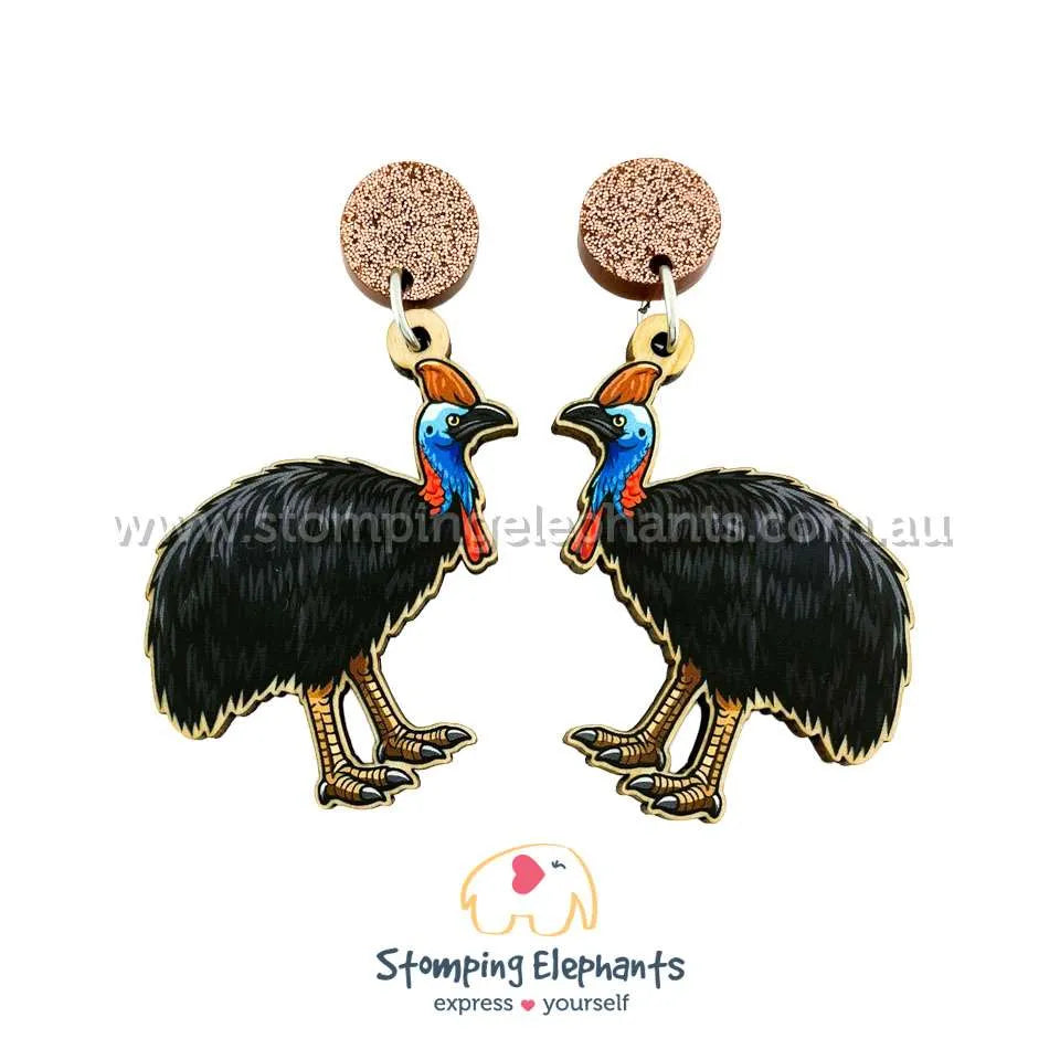 Native Australian Bird Dangle Earrings