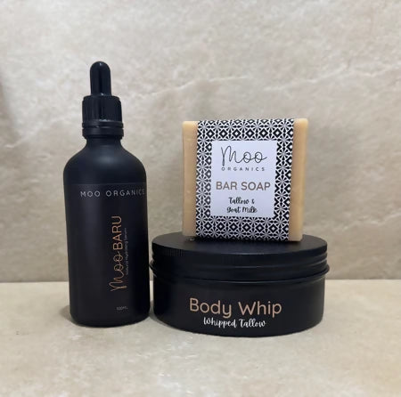 Australian made Moo Organics mature skin tallow skincare bundle