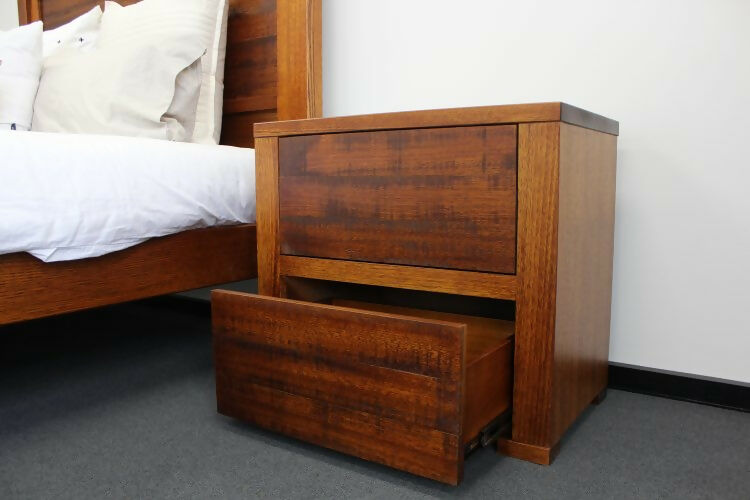 Dallas Collection timber bedside table drawer detail