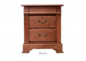 Traditional timber three drawer bedside table by Flamingo Furniture