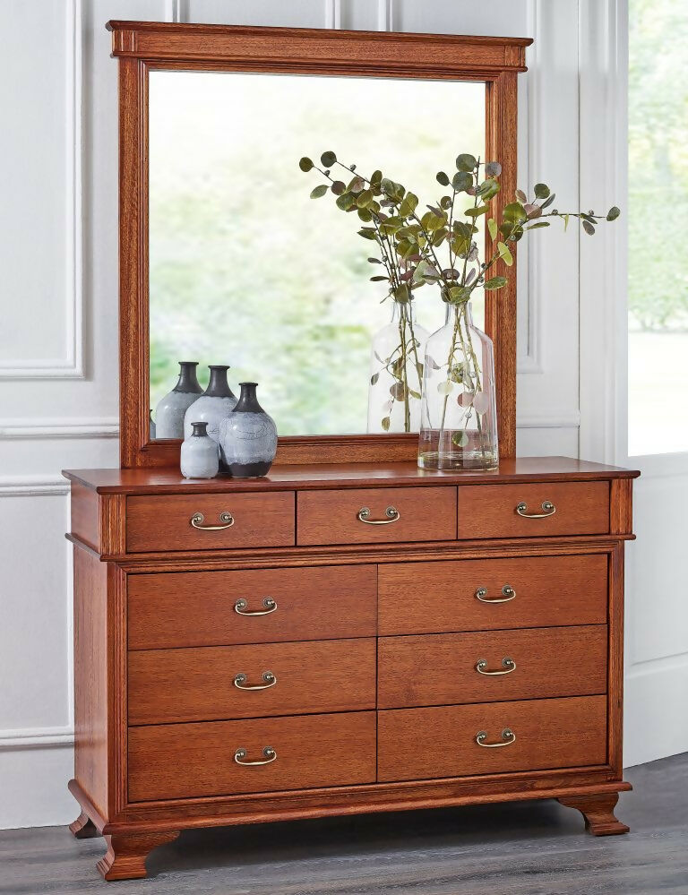 Emerson Collection timber dresser with mirror by Flamingo Furniture