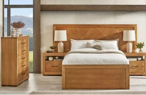 Herringbone Hunter Collection timber bedroom suite by Flamingo Furniture
