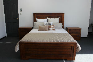 Dallas Collection timber bedroom suite front view by Flamingo Furniture