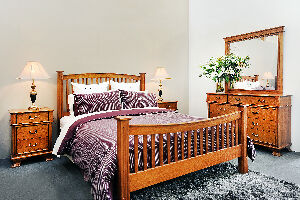 Fletcher Collection warm timber bedroom suite by Flamingo Furniture